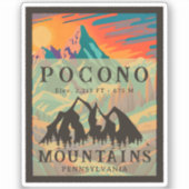 Pocono Mountains Pennsylvania - Retro Souvenirs Sticker (Voorkant)
