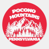 Pocono Mountains Pennsylvania Ronde Sticker (Voorkant)