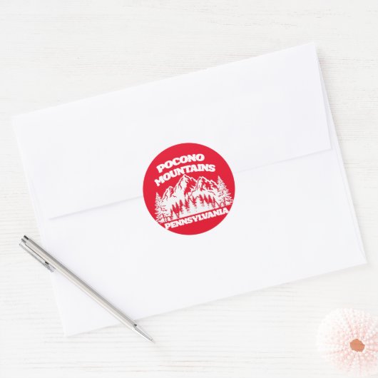 Pocono Mountains Pennsylvania Ronde Sticker (Envelop)