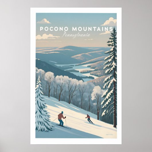 Pocono Mountains Pennsylvania Ski Run Poster (Voorkant)