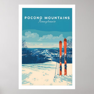 Pocono Mountains Pennsylvania Skigebied Poster