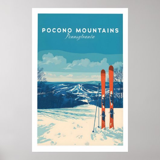 Pocono Mountains Pennsylvania Skigebied Poster (Voorkant)