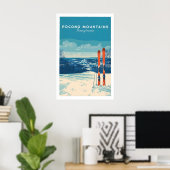 Pocono Mountains Pennsylvania Skigebied Poster (Thuiskantoor)