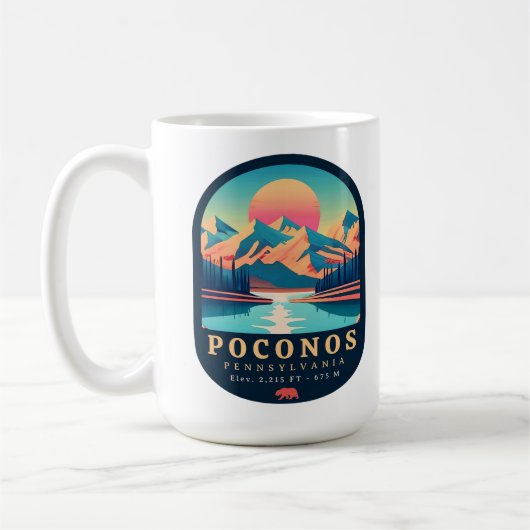 Pocono Mountains Pennsylvania  Souvenirs Koffiemok (Links)