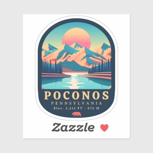 Pocono Mountains Pennsylvania  Souvenirs Sticker (Vel)