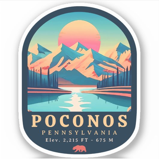 Pocono Mountains Pennsylvania  Souvenirs Sticker (Voorkant)
