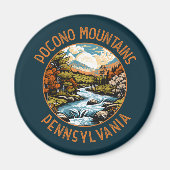 Pocono Mountains Pennsylvania Sunset Retro Art Magneet (Voorkant)