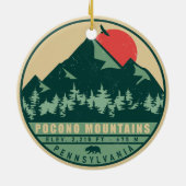Pocono Mountains Pennsylvania Wandelzonsondergang Keramisch Ornament (Achterkant)