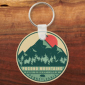Pocono Mountains Pennsylvania Wandelzonsondergang Sleutelhanger (Voorkant)