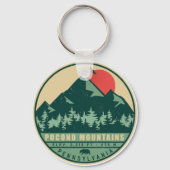 Pocono Mountains Pennsylvania Wandelzonsondergang Sleutelhanger (Achterkant)