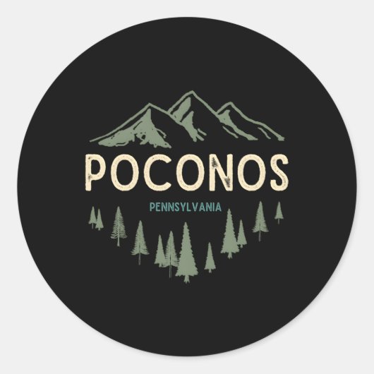 Pocono Mountains Poconos Pennsylvania Ronde Sticker (Voorkant)