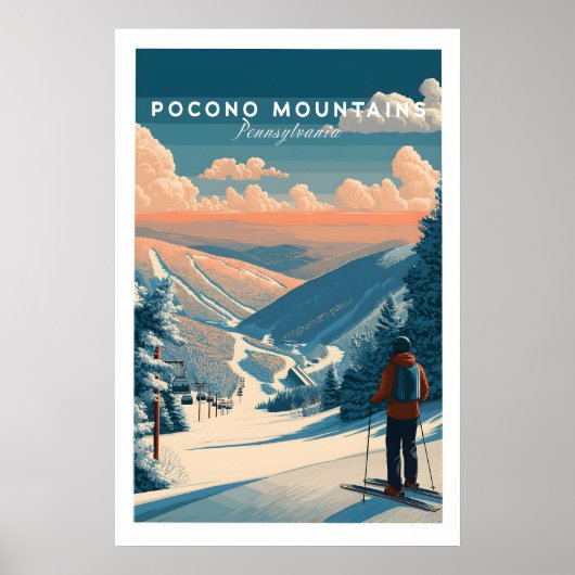Pocono Mountains Ski Muur Kunstprint 1 Poster (Voorkant)