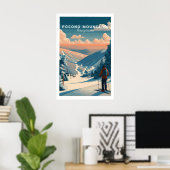 Pocono Mountains Ski Muur Kunstprint 1 Poster (Thuiskantoor)