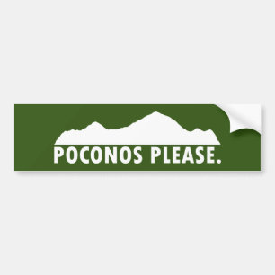 Poconos alsjeblieft bumpersticker