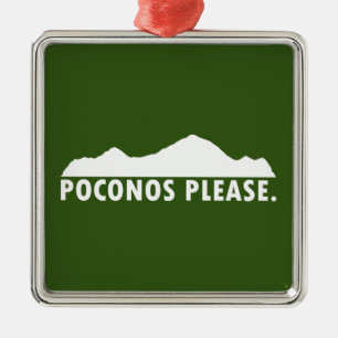 Poconos alsjeblieft metalen ornament