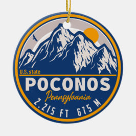 Poconos Mountains Pennsylvania Beer Hiking Sunset Keramisch Ornament