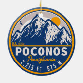 Poconos Mountains Pennsylvania Beer Hiking Sunset Keramisch Ornament (Achterkant)