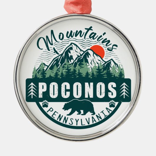Poconos Mountains Pennsylvania Beer Hiking Sunset Metalen Ornament (Voorkant)