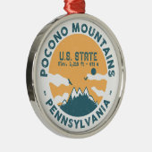 Poconos Mountains Pennsylvania Beer Hiking Sunset Metalen Ornament (Rechts)