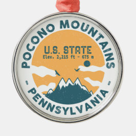 Poconos Mountains Pennsylvania Beer Hiking Sunset Metalen Ornament