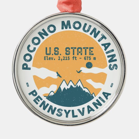 Poconos Mountains Pennsylvania Beer Hiking Sunset Metalen Ornament (Voorkant)