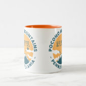 Poconos Mountains Pennsylvania Hiking Sunset Tweekleurige Koffiemok (Center)