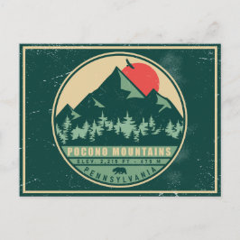 Poconos PA Retro Sunset  Souvenir Gift Briefkaart