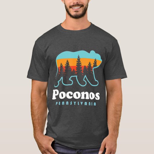Poconos Pennsylvania Beer Sunset T-shirt (Voorkant)