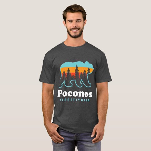 Poconos Pennsylvania Beer Sunset T-shirt (Voorkant volledig)