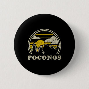 Poconos Pennsylvania Pa T-Shirt Vintage Wandelen M Ronde Button 5,7 Cm