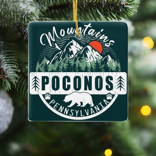 Poconos Pennsylvania - Retro  Souvenir Keramisch Ornament