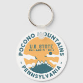 Poconos Pennsylvania - Retro Souvenir Sleutelhanger (Voorkant)