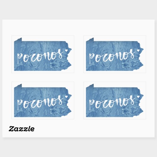 Poconos, Pennsylvania Wood Grain Rechthoekige Sticker (Vel)