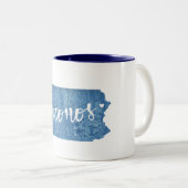 Poconos, Pennsylvania Wood Grain Tweekleurige Koffiemok (Voorkant rechts)