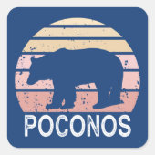 Poconos Retro-Beer Vierkante Sticker (Voorkant)