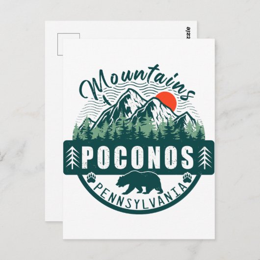 Poconos Retro Pennsylvania Mountains 60 Briefkaart (Voorkant / Achterkant)