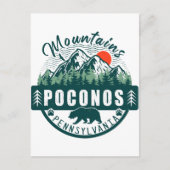 Poconos Retro Pennsylvania Mountains 60 Briefkaart (Voorkant)
