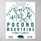 Poconos Retro Pennsylvania Mountains 60 Poster (Voorkant)
