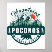 Poconos Retro Pennsylvania Mountains 60 Poster (Voorkant)