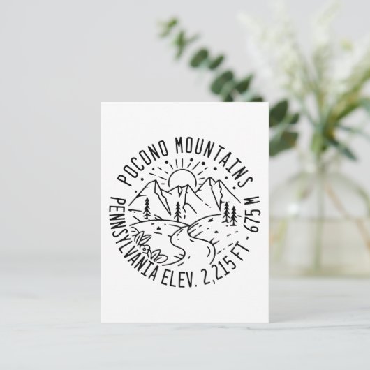 Poconos Retro Pennsylvania Mountains Briefkaart (Staand voorkant)