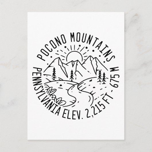 Poconos Retro Pennsylvania Mountains Briefkaart (Voorkant)