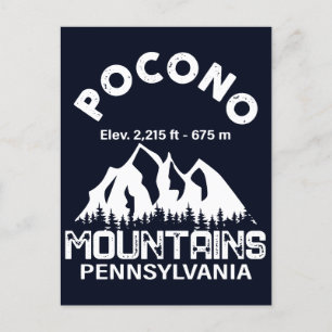 Poconos Retro Pennsylvania Mountains Briefkaart