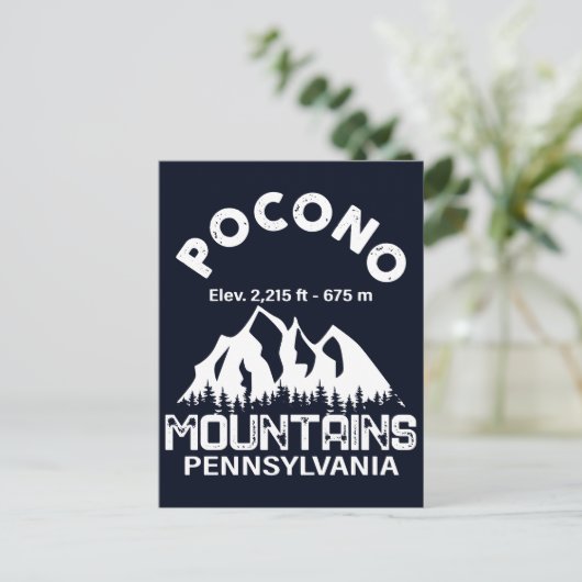 Poconos Retro Pennsylvania Mountains Briefkaart (Staand voorkant)