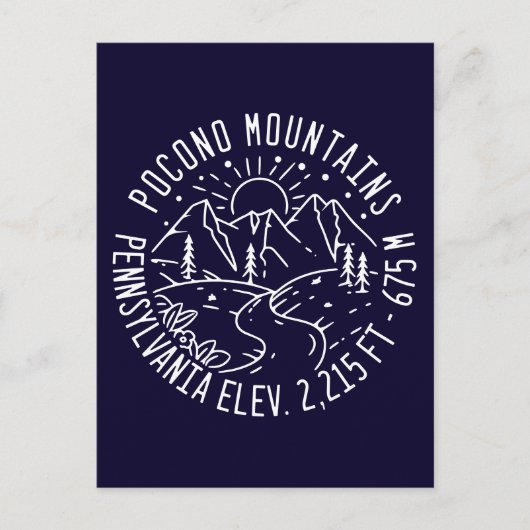 Poconos Retro Pennsylvania Mountains Briefkaart (Voorkant)
