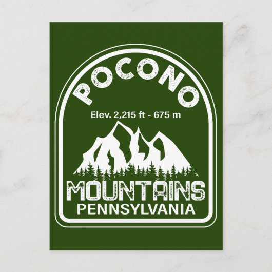 Poconos Retro Pennsylvania Mountains Briefkaart (Voorkant)