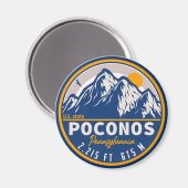 Poconos Retro Pennsylvania Mountains Magneet (Voorkant / Achterkant)