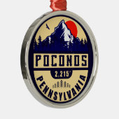 Poconos Retro Pennsylvania Mountains Metalen Ornament (Rechts)