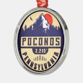 Poconos Retro Pennsylvania Mountains Metalen Ornament (Links)