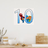 Pocoyo grappige kinderen verjaardag 10e jongen en  poster (Keuken)