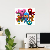 pocoyo's en vrienden zijn glimlach, tshirt masker  poster (Thuiskantoor)
